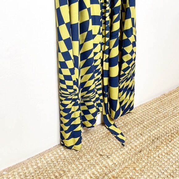 The Drop Geometric Print Midi Shirt Dress Long Sleeve Size XS Yellow Blue - Picture 6 of 9